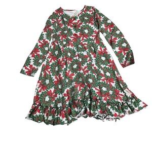 Festive Green and Red Kids Dress